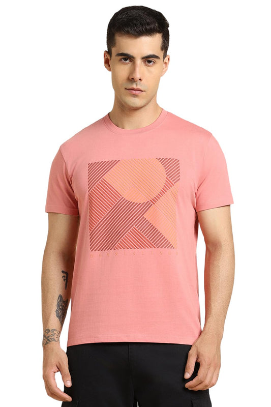 Dennis Lingo MenS Cotton Pink Solid T-Shirt