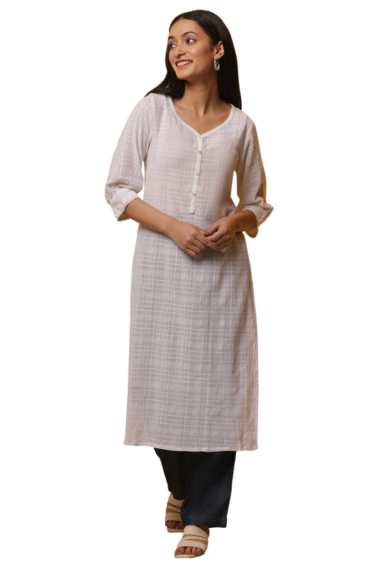 Aurelia WomenS Solid Straight Pure Cotton Kurta Set With Pants