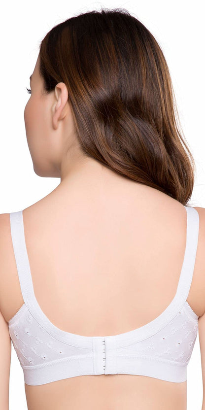 Trylo WomenS Cotton T-Shirt Bra WomenS Non-Wired Bra (Krutika Chiken_White_36D)