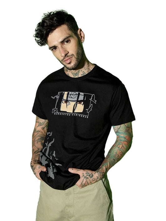 Bewakoof Mens Sacrifice Printed 100% Cotton T-Shirt - Regular Fit, Round Neck, Half Sleeves Black