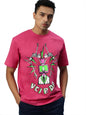 Veirdo Mens Oversized Loose Baggy Fit Drop Shoulder Round Neck Short Sleeve Skull Graphic Printed Cotton T-Shirt