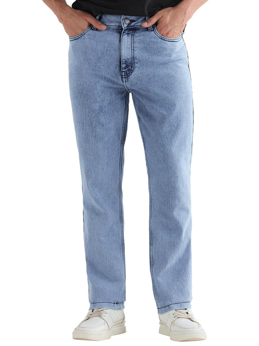 Bewakoof MenS Solid Regular Fit Polycotton Jeans_662623_Blue_28