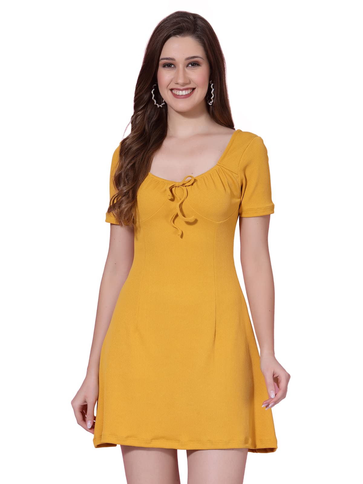 Oomph! WomenS Western & Fusion Wear Dresses For Women Yellow - Md693