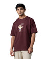 The Souled Store Phir Hera Pheri: Baburao Men and Boys Short Sleeves Round Neck Red Graphic Printed Cotton Oversized Relaxed Fit