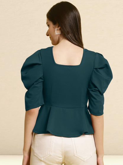 Tee Projekt Womens Casual Trendy Top with Stylish Short Puff Sleeves ll Soft & Stylish Womens Tee