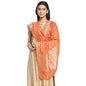 Fabindia Women Cotton Silk Geometric Dupatta Orange_Freesize