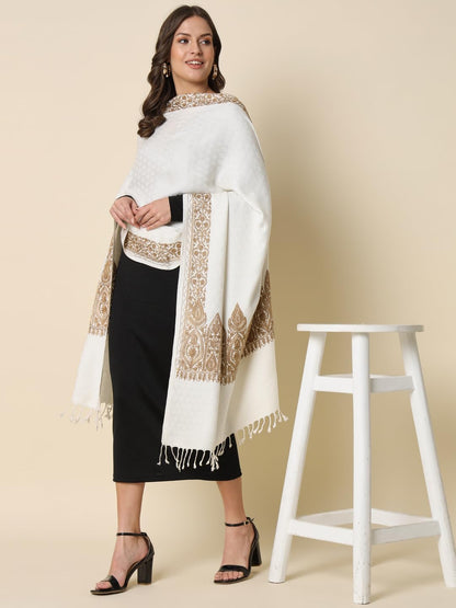 Pashmoda Women Zarbaft Embroidered Stole (Size 71X203 CM)
