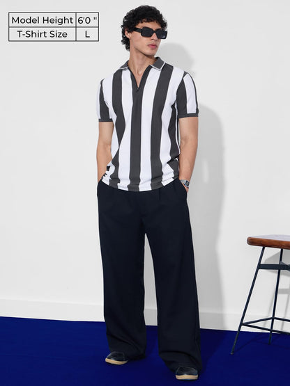 The Souled Store Ultimate Grey Men and Boys Short Sleeves Collared Neck Pull On Regular Fit Cotton Blend Zipper Polos