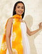 Fabindia Yellow Silk Tie & Dye Stole For Women (Free Size)