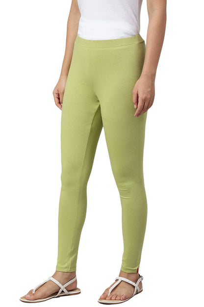 W for Woman Pistachio Green Cotton Jersy Tights