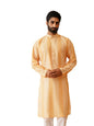 SOJANYA (Since 1958 Men's Cotton Silk Wove Design Mustard Long Kurta