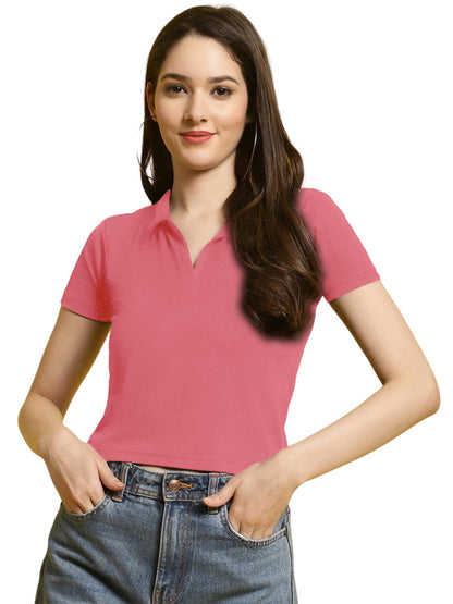 Tee Projekt Solid Stylish Casual Slim Fit Top & Tunic for Women & Girls ll College Top & T-Shirt for Women