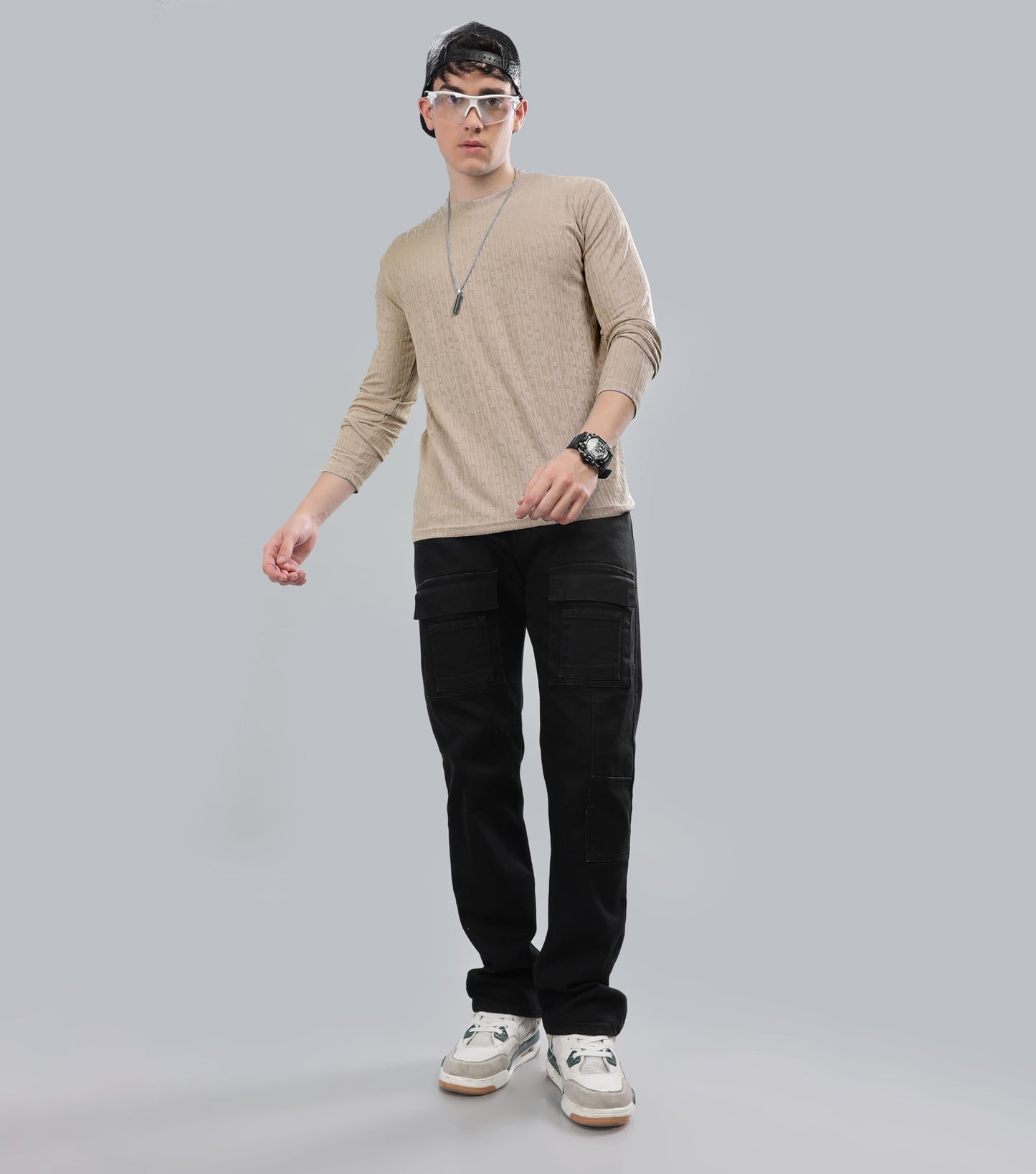 SHODOX Mens Solid Polycotton Round Neck Full Sleeve Regular fit Tshirt (Pack of 1)