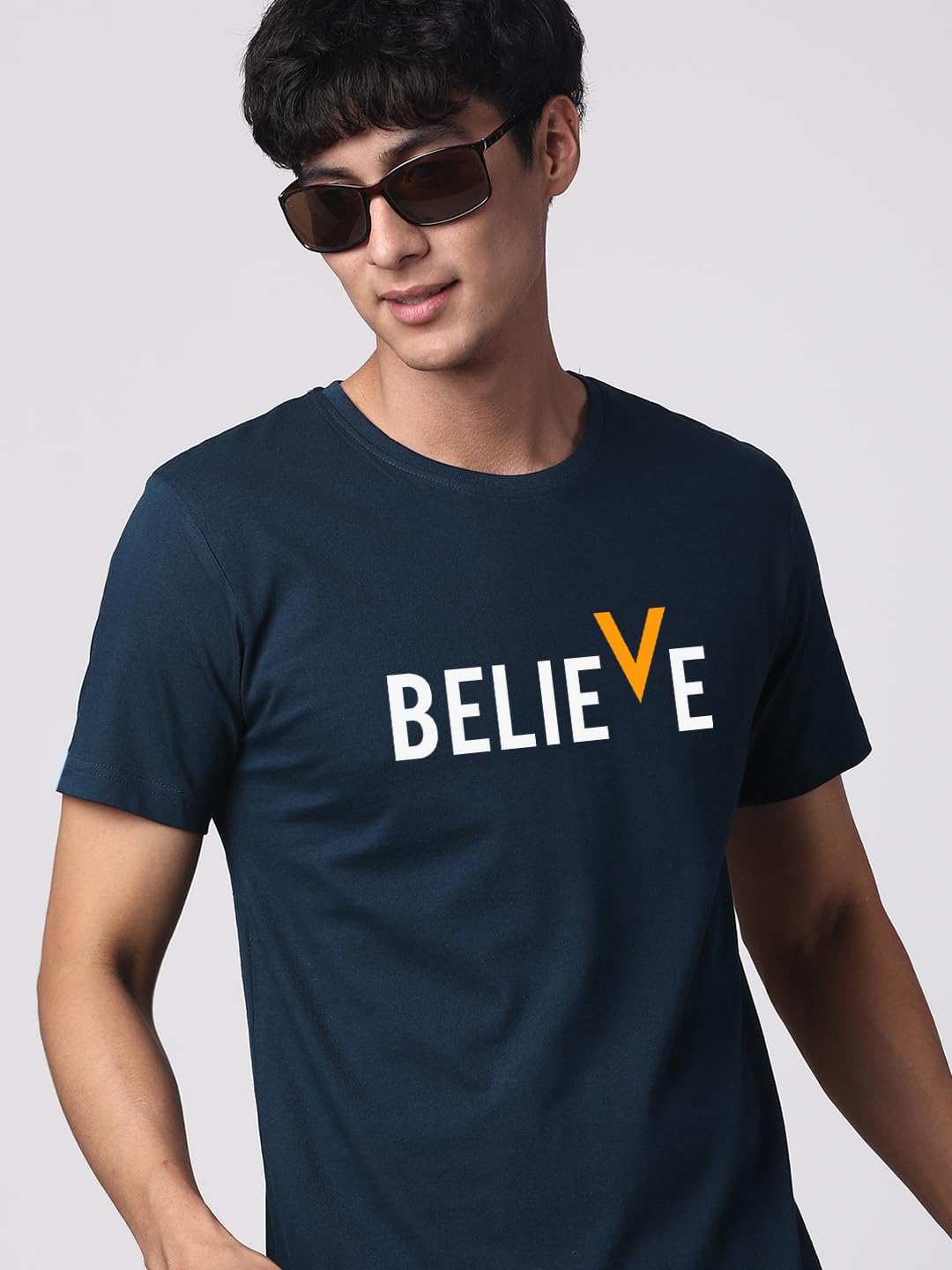 ADRO Men's Believe Design Printed T-Shirt (2XL)