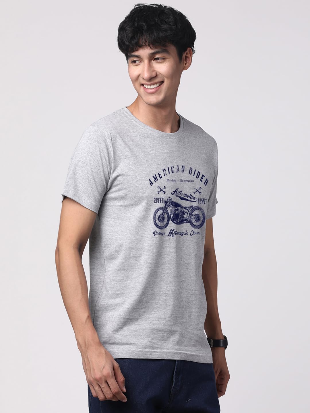 ADRO Men's Regular Fit T-Shirt (RNR-M-AME-GR)