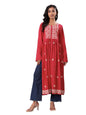 Varanga Women Thread Embroidered High Slit Kurta  Modern And Stylish Design With Intricate Detailing, Perfect For Effortless Eve