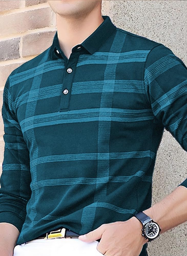 Noble Monk MenS Polo Neck Full Sleeves T-Shirt | Causal Tshirt For Men
