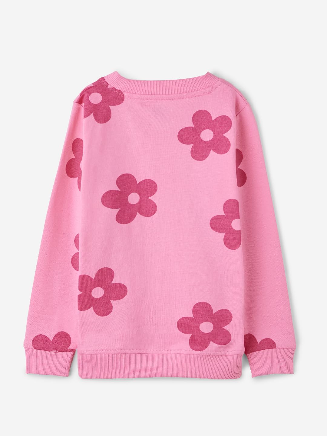 The Souled Store Official Girls TSS Originals: Pink Flora Cotton Sweatshirts Hoodies Sweatshirts Pullovers Fleece Zip-up Graphic