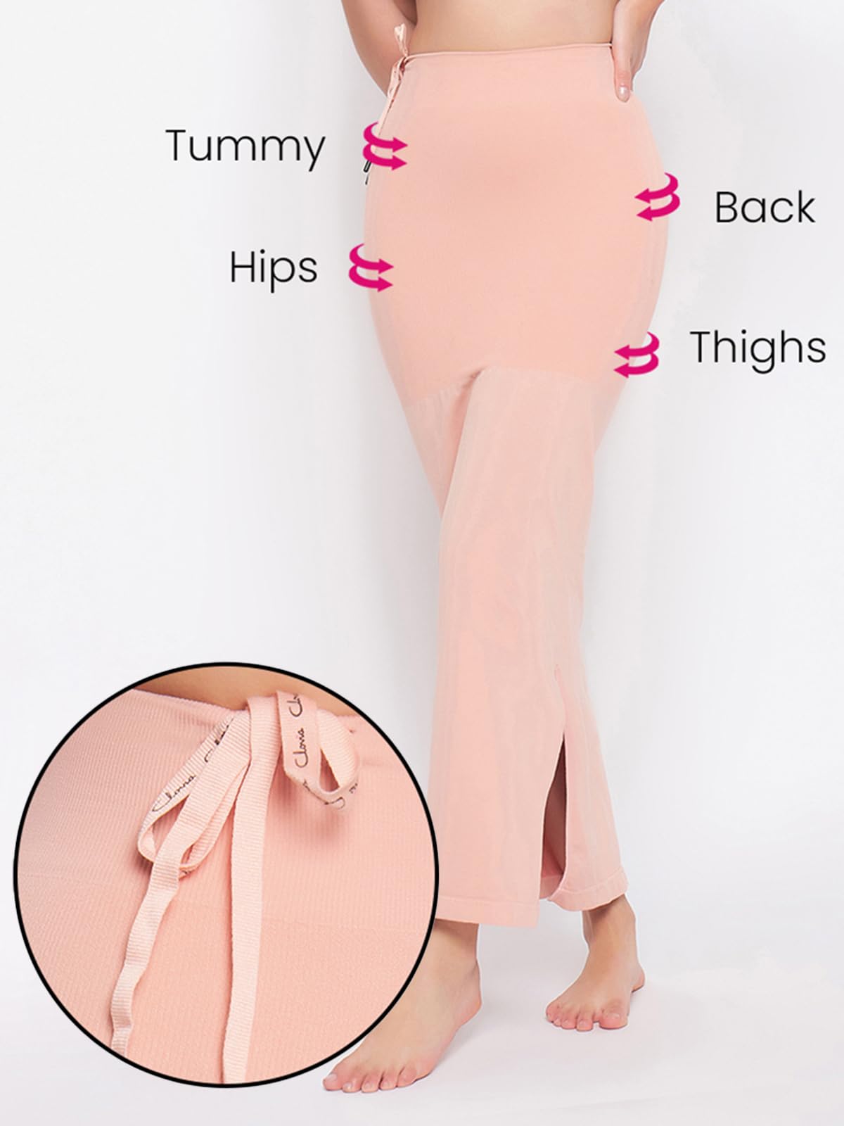 Clovia Women'S Petticoat Style Saree Shapewear With Drawstring/Naada