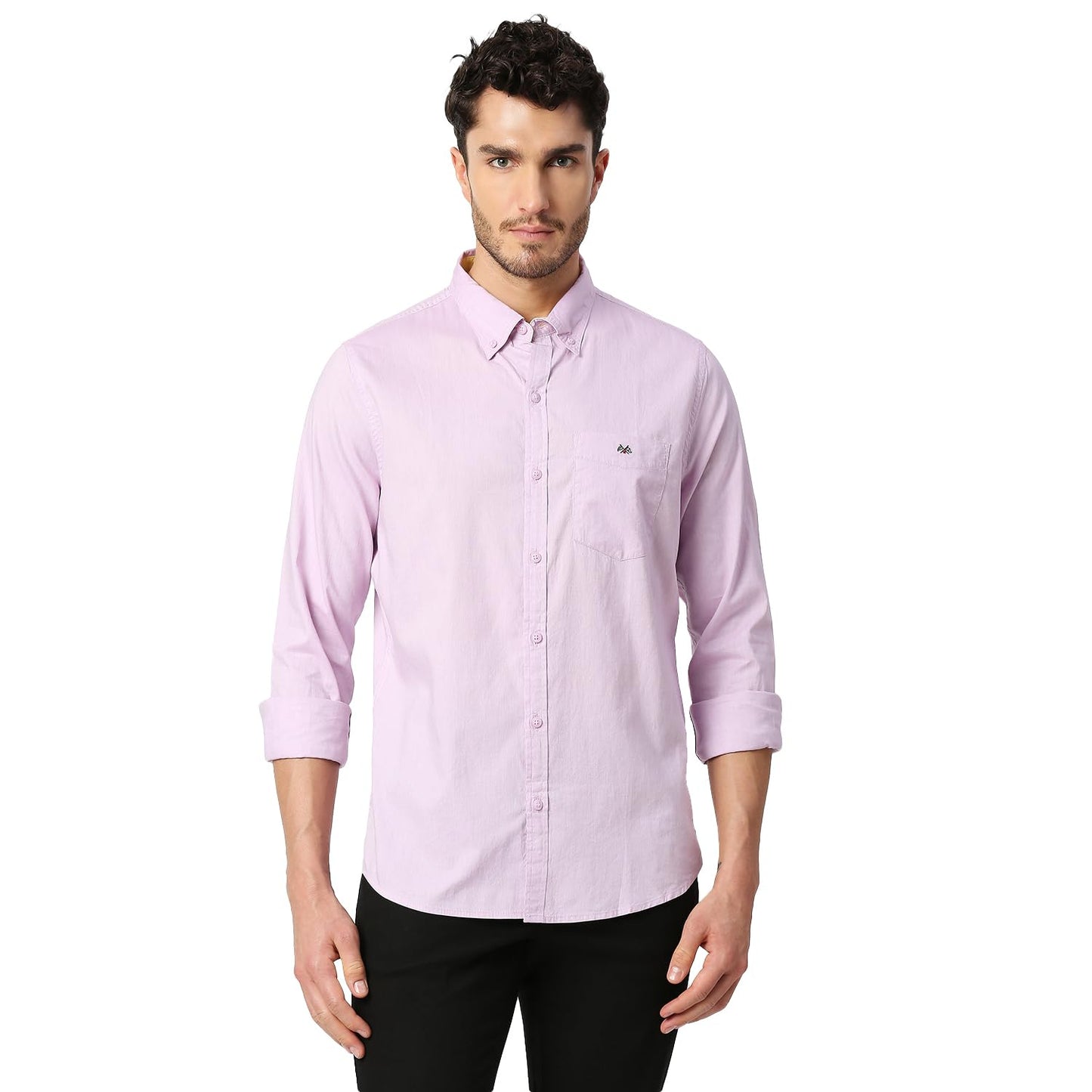Thomas Scott Solid Color Long Sleeve Regular Fit Casual Shirt for Mens