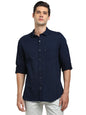 Turtle Men 100% Cotton Indigo Slim Fit Dark Blue Casual Shirt