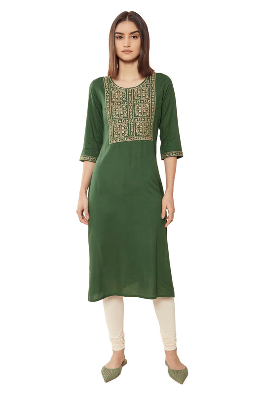 Soch WomenS Rayon Embroidered Regular Dress Shirt (Smua1Ku9016B_Green