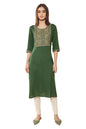 Soch WomenS Rayon Embroidered Regular Dress Shirt (Smua1Ku9016B_Green