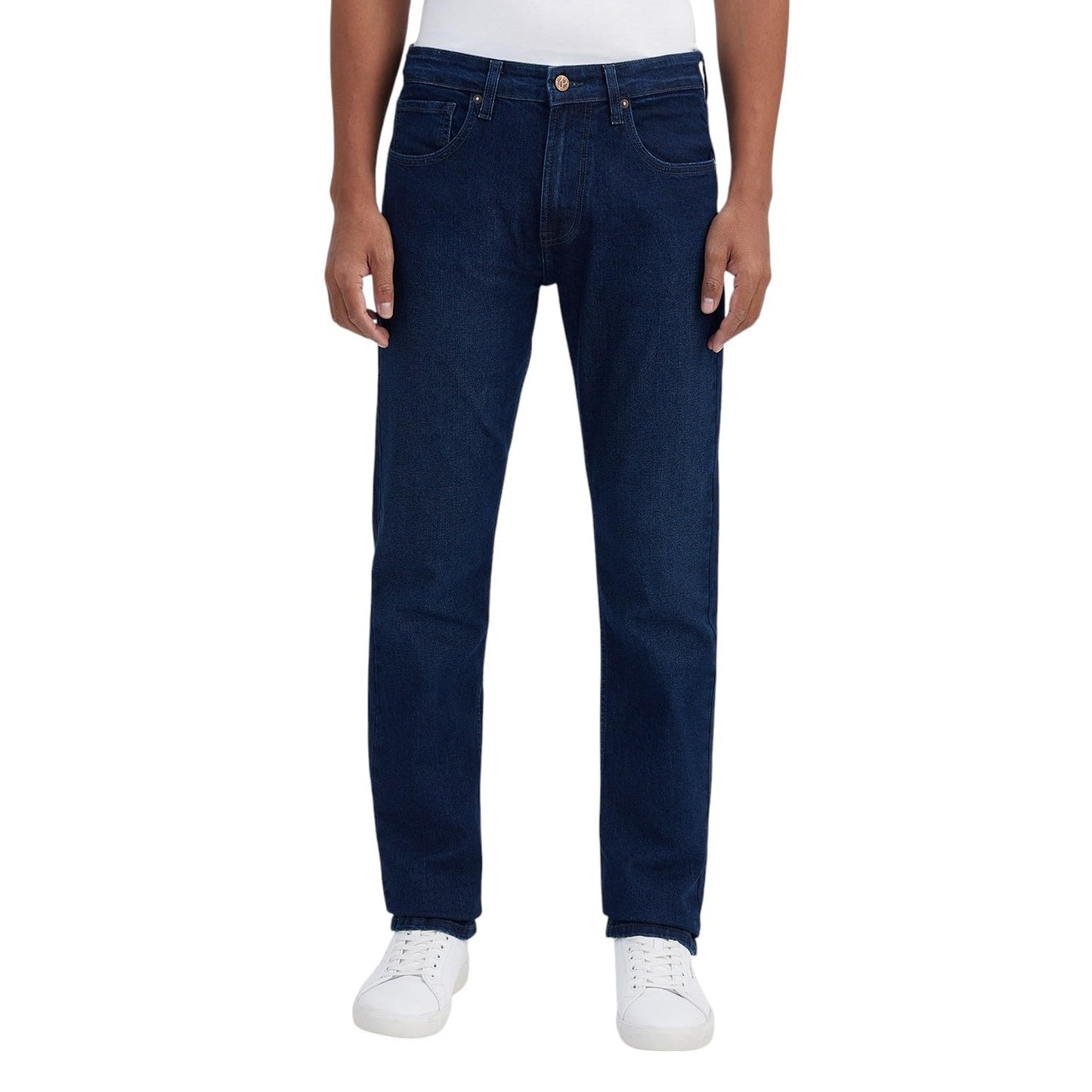 Men Tinted Blue Stretch Straight Fit Jeans