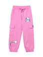 The Souled Store Hello Kitty: Unicorn Girls Drawstring Pink Printed Cotton Joggers (2-8 Yrs)