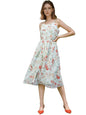 Rare WomenS Polyester Fit And Flare Midi Dress (Ep659Cl_Sea Green