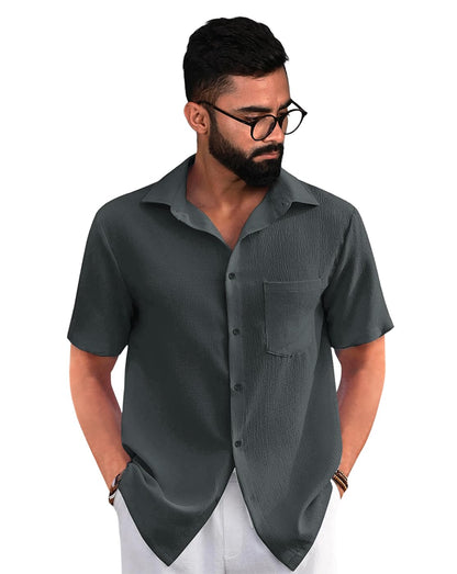 Tee Projekt Mens Solid Regular Fit Shirt (ERE-02_Olive