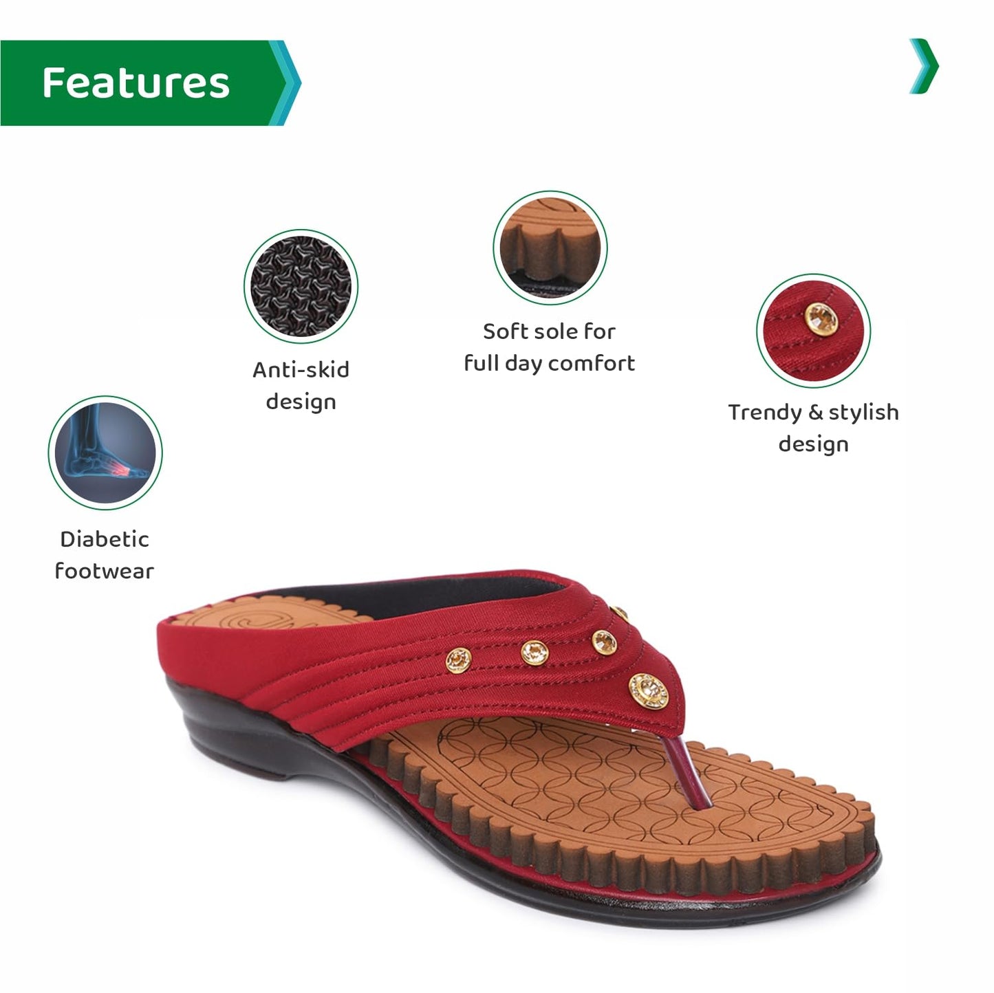 Ortho Joy Fancy Doctor Slippers | Comfortable Sandals For Women Stylish