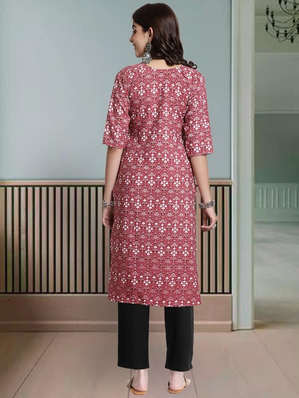 Pinkmint WomenS Crepe Printed Kurta And Pant Set (Pack Of 3)