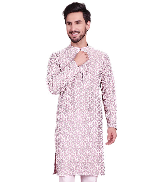 Jompers Mens Chikankari Embroidered Kurta