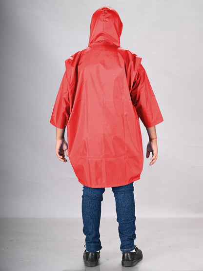 Lux Venus Boys Raincoat With School Bag Cover Red