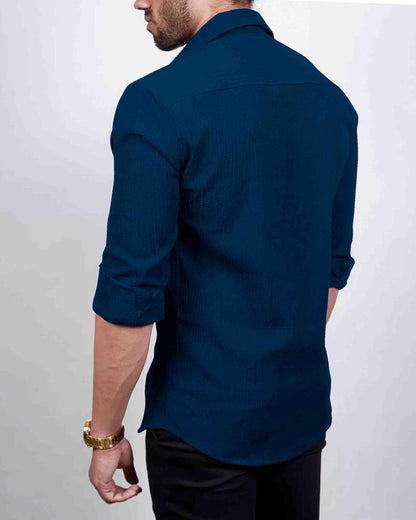I Enterprise MenS Regular Fit Solid Soft Touch Cotton Casual Shirt Design With Spread Collar & Full Sleeve Pack Of 2_Color_Mult