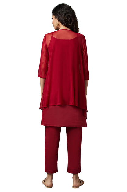 Aurelia Women's Printed A-Line Kurta Set with Trousers & Dupatta