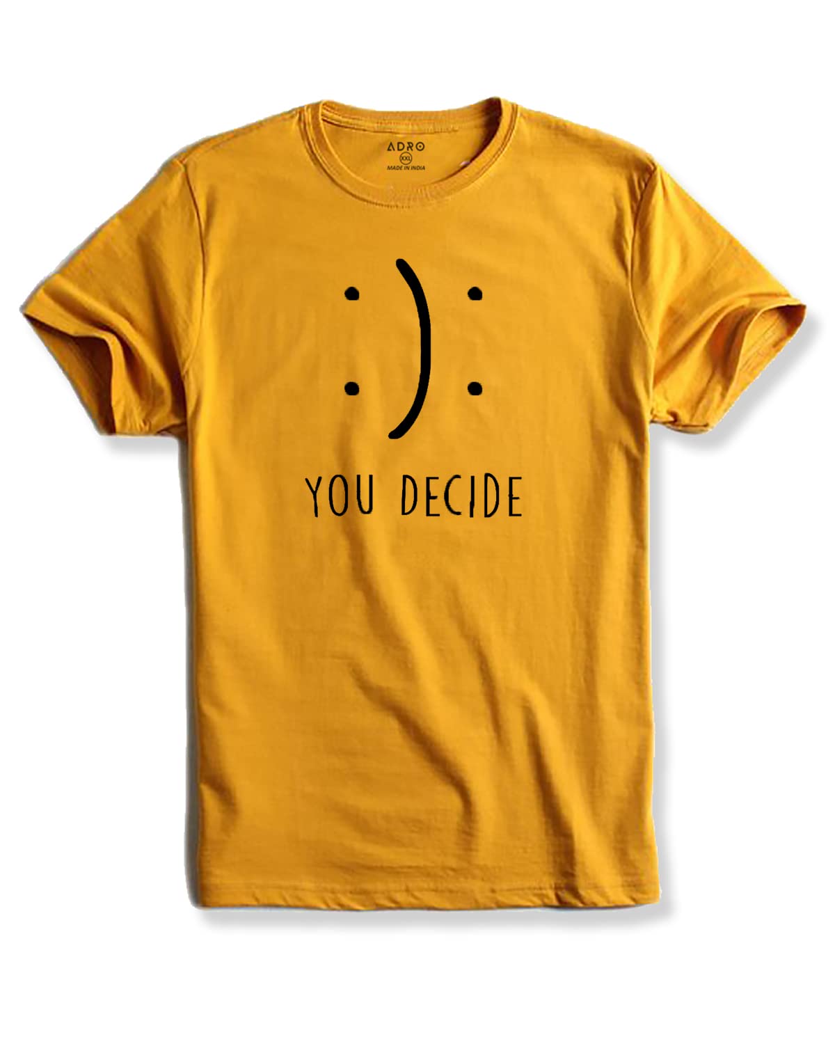 ADRO You Decide Mens Printed T-Shirts (RNR-M-DEC-MU_Mustard)
