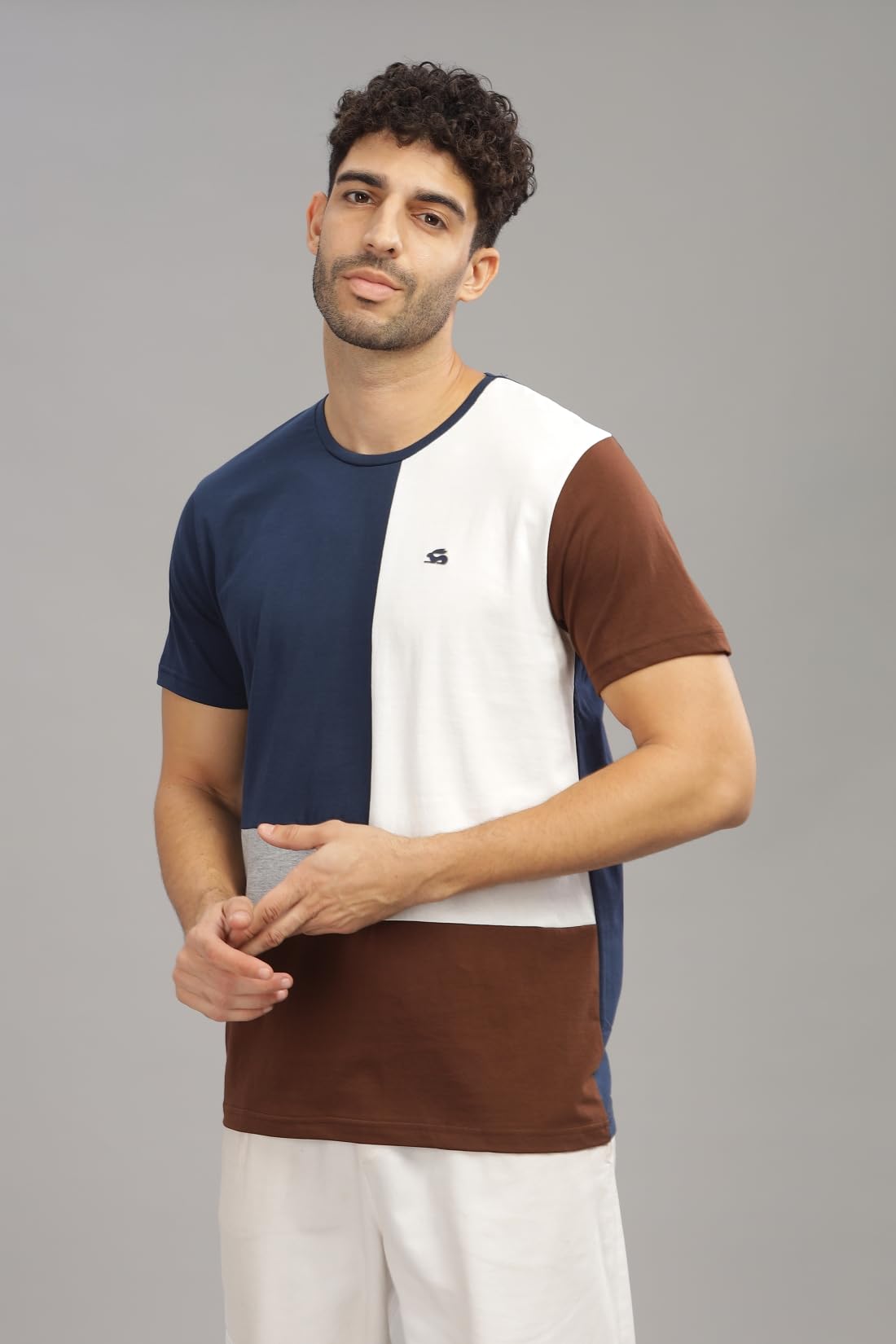 ADRO Tshirt for MenMulti Color T-Shirt for MenCotton T-ShirtMens TshirtRN8-24-SBWHBR