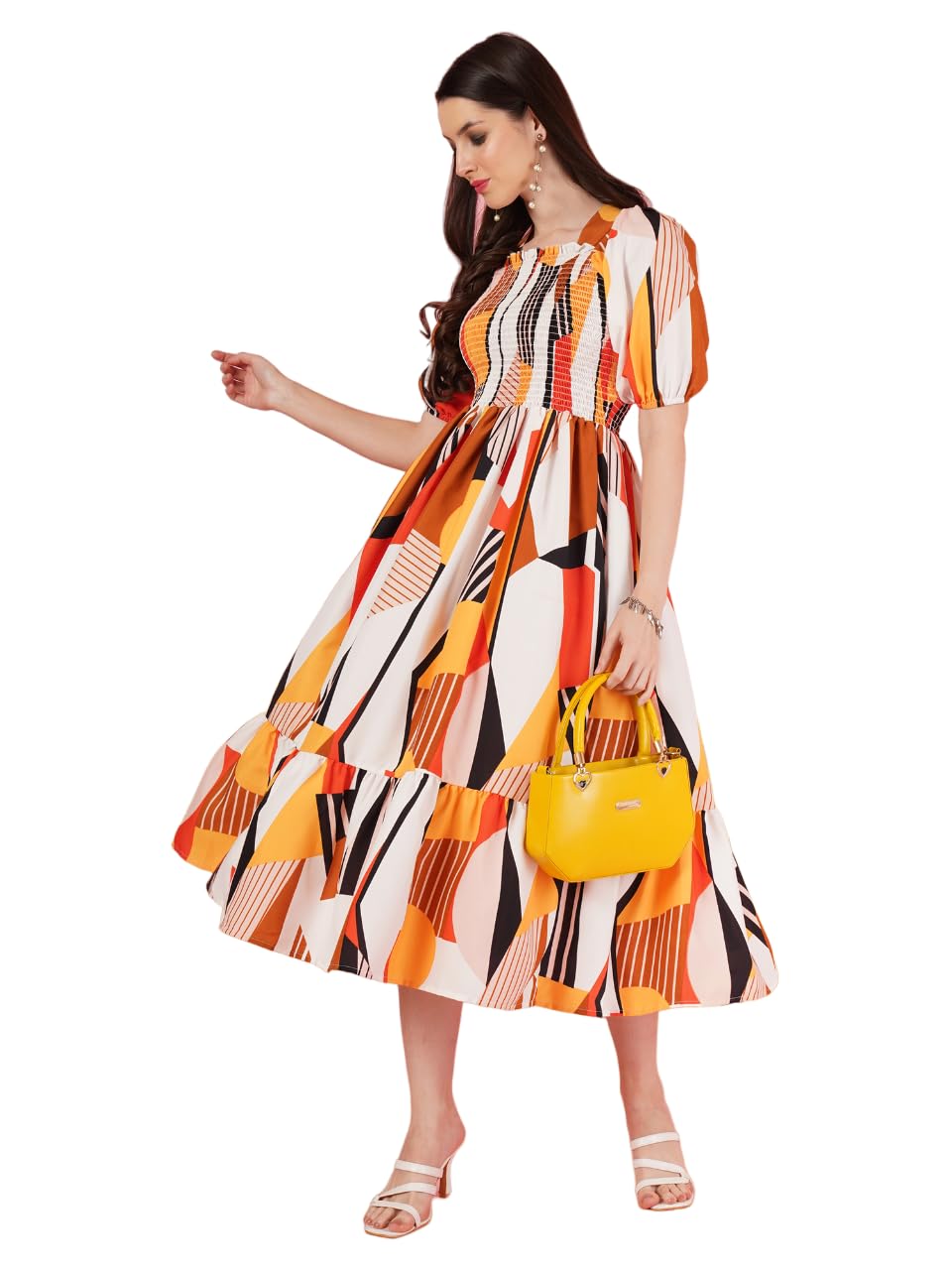 Kzully | Elevated Elegance Redefining Style With The Smocked A-Line Midi Dress