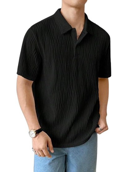 Leriya Fashion Cotton T-Shirt For Men  Soft Breathable Fabric | Regular Fit Half Sleeve Collar Tee For Summer Casual Wear Black