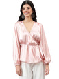 Kotty Womens Satin Full Sleeves Solid Top