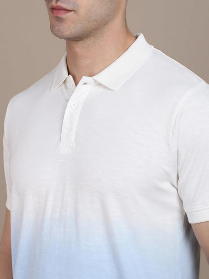 Dennis Lingo Mens Cotton Blue Solid Polo T-Shirt