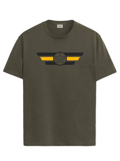 ADRO Men's Solid Regular Fit T-Shirt (RN24-CAP-OL_Olive