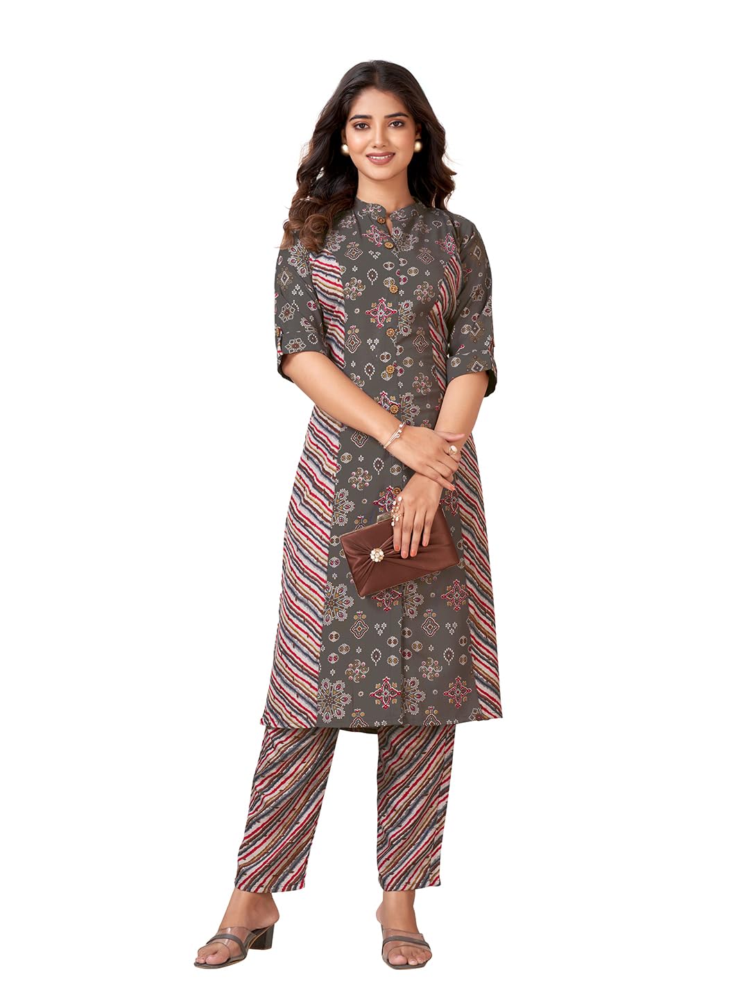 Pratham Blue WomenS Viscose Rayon Straight Kurta With Palazzos |Kurta Set For Women |Women Kurta|Women Printed Kurta Sets Kurti