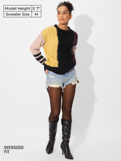 The Souled Store Chunky Knit Sweater : Carolina Women Oversized Sweater