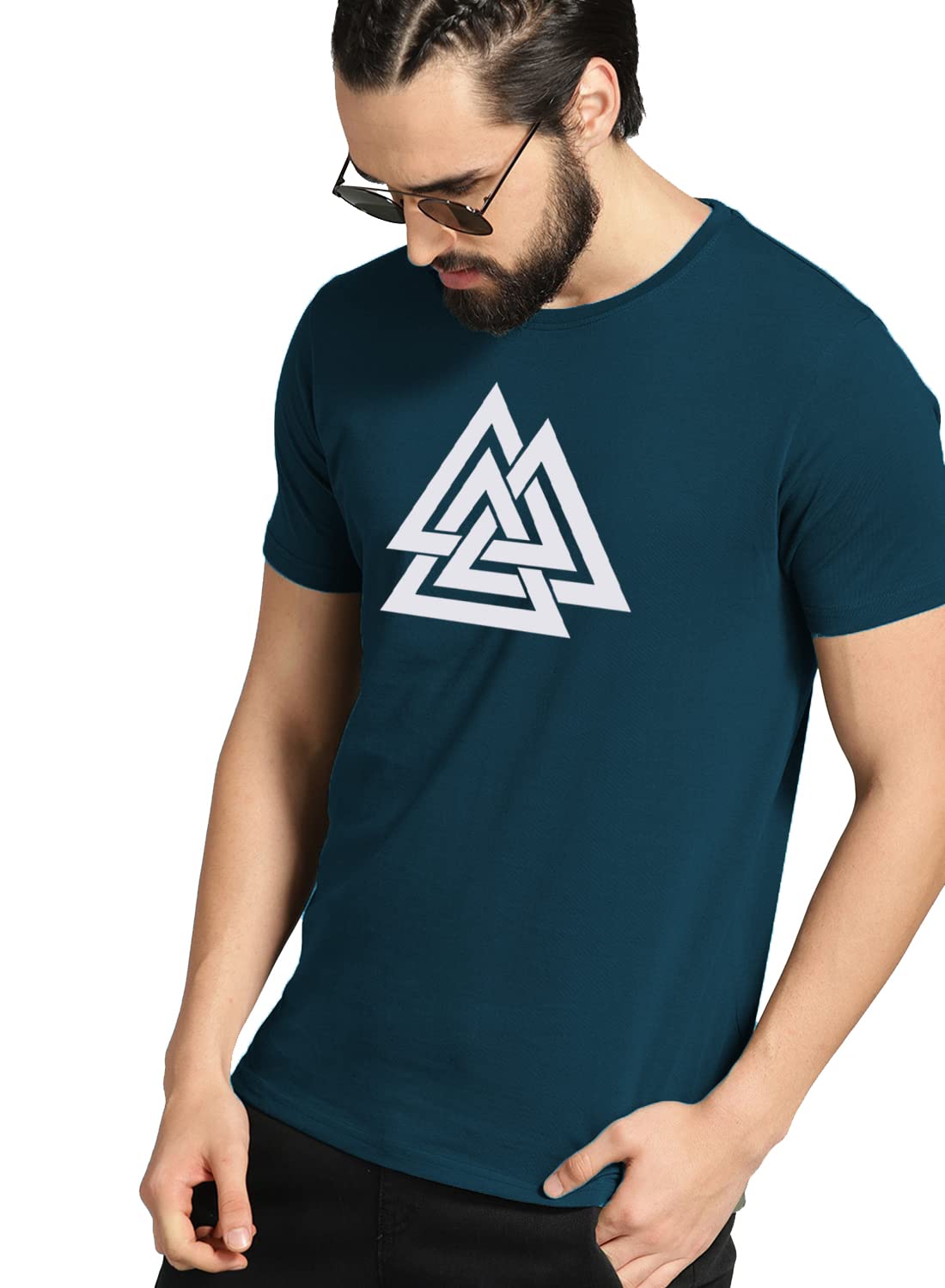 ADRO Triangle Mens Printed T-Shirt (RNR-M-TKT-SB_Teal)