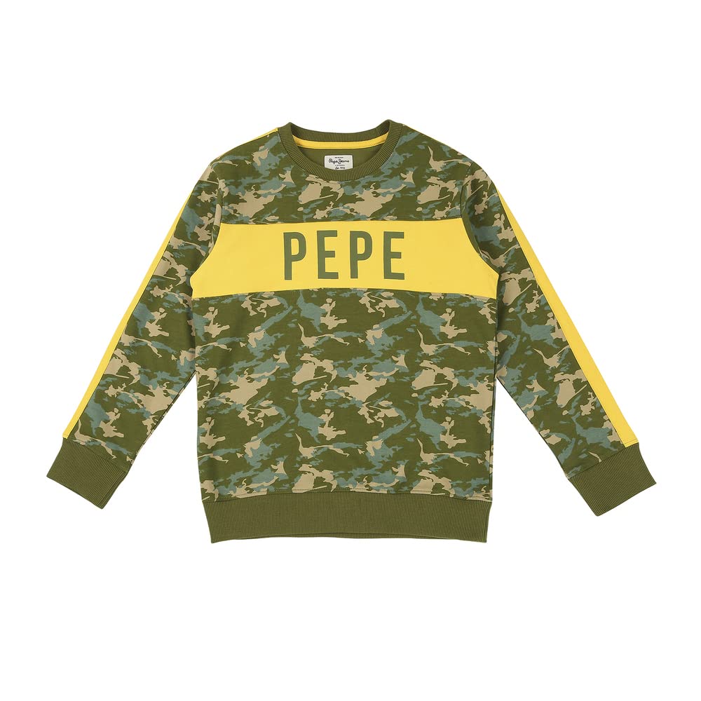 Pepe Jeans Boys Finnian Allover Printed Sweatshirt, Vineyard Green,4