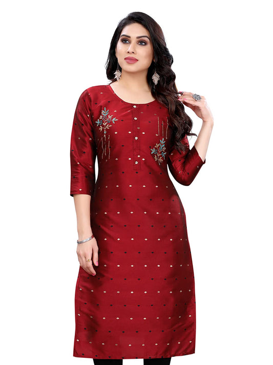 Sanisa Women's Taffeta Regular Kurta
