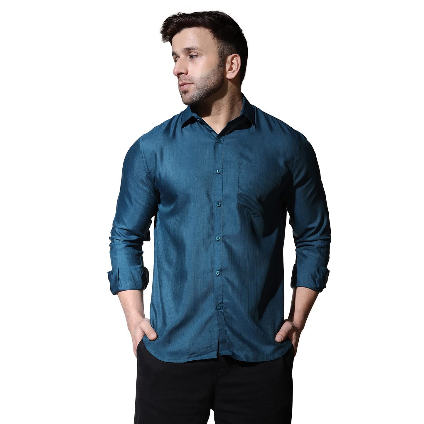 Leriya Fashion Shirts For Men | Cotton Blend Regular Fit Solid | Spread Coller Full Sleeve | Men Shirt Formal For Office | Outin